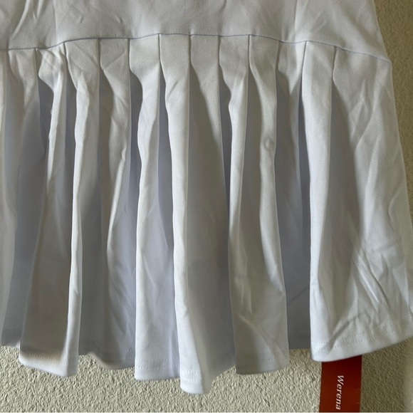 Werena Women’s Mini Sporty Pleated Skort Small NWT White Preppy Tennis elastic - Picture 7 of 12